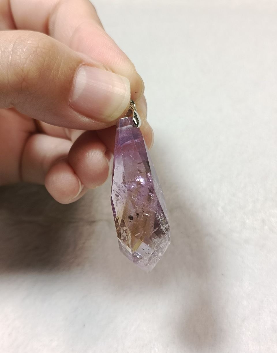 紫黄晶吊坠实物